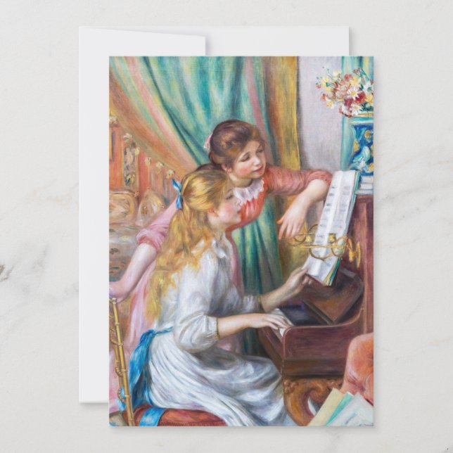 Pierre Auguste Renoir - Young Girls at the Piano Inbjudningar (Framsida)