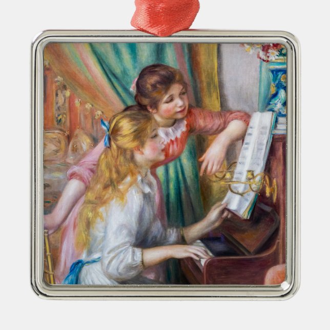 Pierre Auguste Renoir - Young Girls at the Piano Julgransprydnad Metall (Framsidan)
