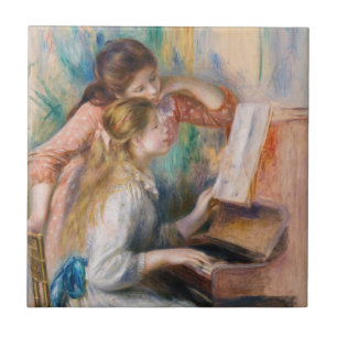 Pierre Auguste Renoir - Young Girls at the Piano Kakelplatta