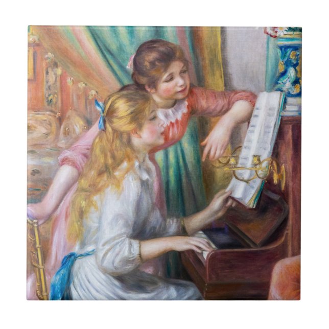 Pierre Auguste Renoir - Young Girls at the Piano Kakelplatta (Framsidan)