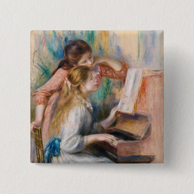 Pierre Auguste Renoir - Young Girls at the Piano Knapp (Framsida)