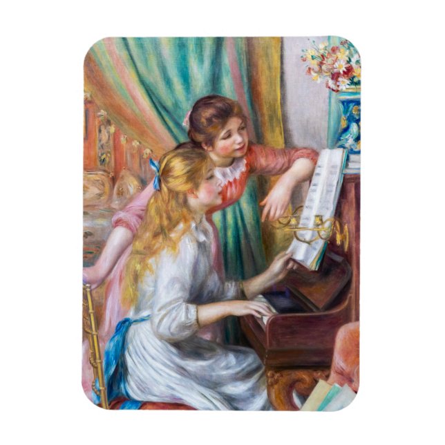 Pierre Auguste Renoir - Young Girls at the Piano Magnet (Vertikal)
