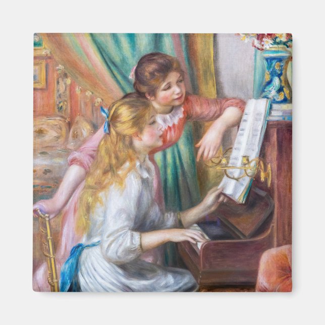 Pierre Auguste Renoir - Young Girls at the Piano Magnet (Framsidan)