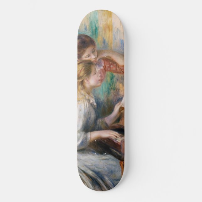 Pierre Auguste Renoir - Young Girls at the Piano Mini Skateboard Bräda 18,5 Cm (Framsida)