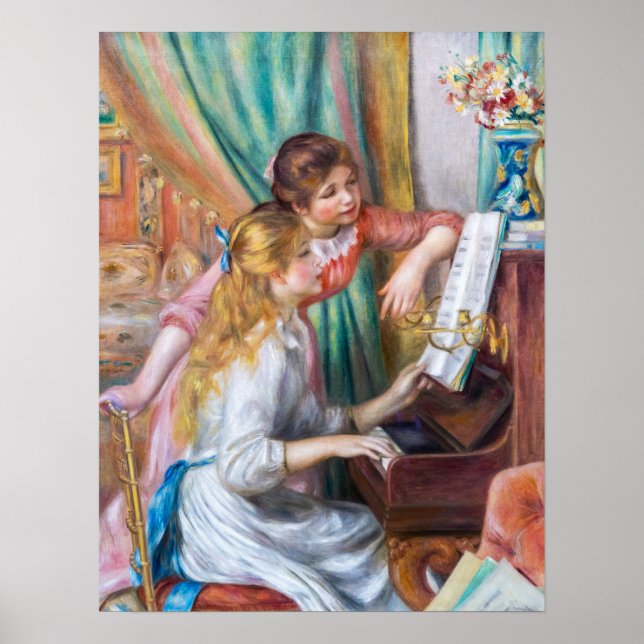 Pierre Auguste Renoir - Young Girls at the Piano Poster (Framsidan)