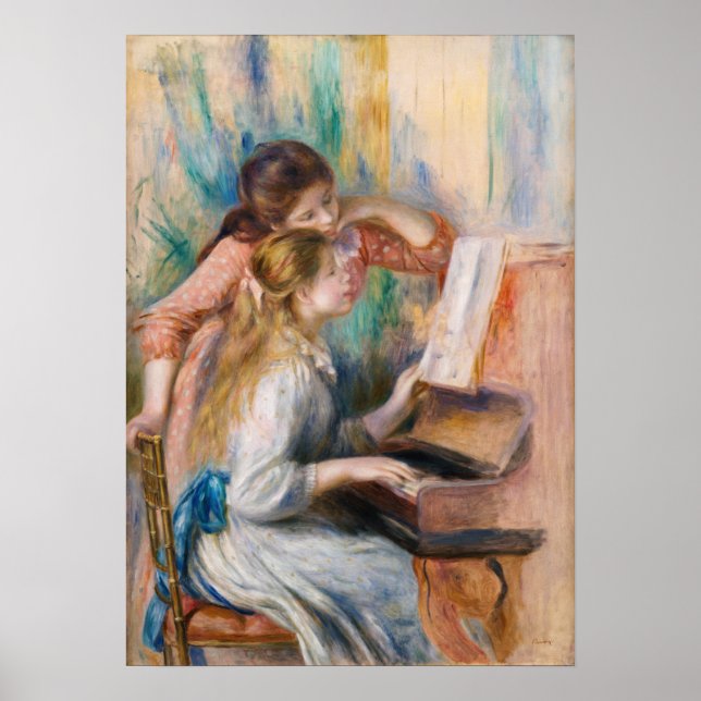 Pierre Auguste Renoir - Young Girls at the Piano Poster (Framsidan)
