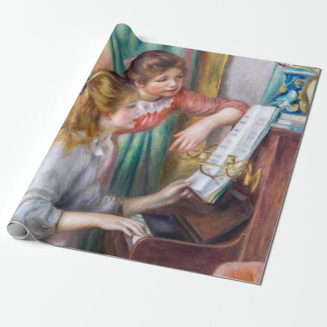 Pierre Auguste Renoir - Young Girls at the Piano Presentpapper (Utrullad)