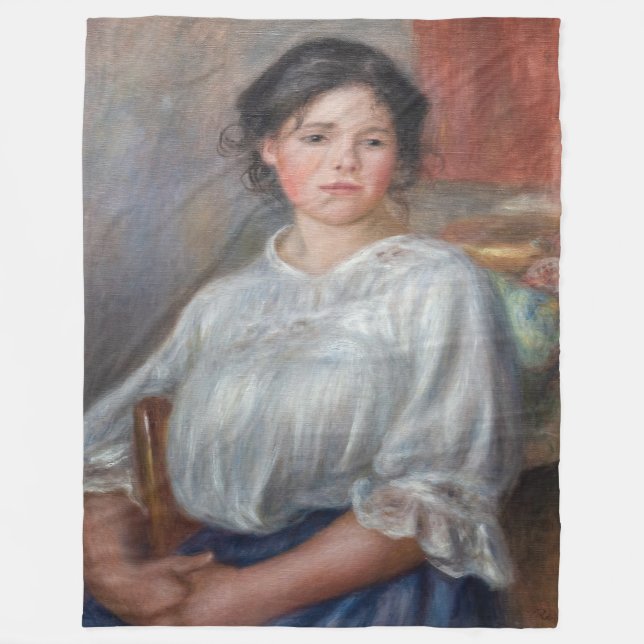 Pierre-Auguste Renoir - Young Woman Seated Fleecefilt (Framsidan)
