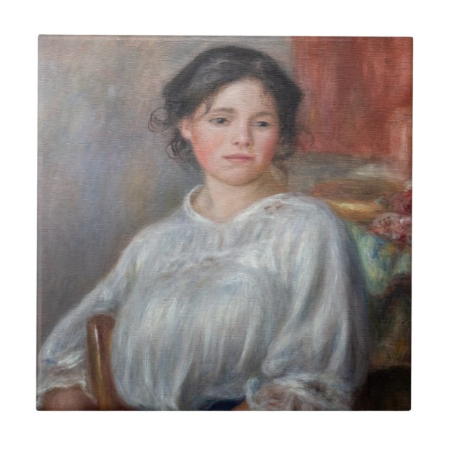 Pierre-Auguste Renoir - Young Woman Seated Kakelplatta (Framsidan)