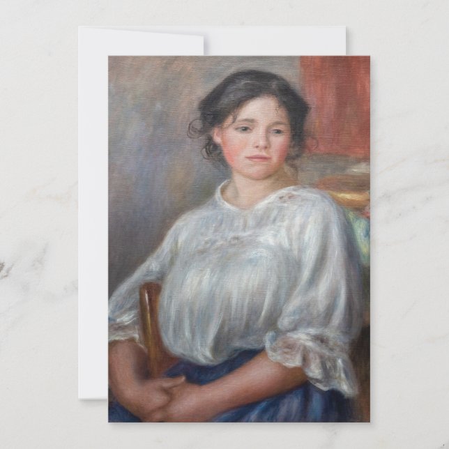 Pierre-Auguste Renoir - Young Woman Seated Tack Kort (Framsida)