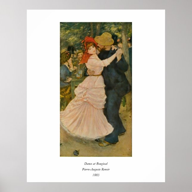 Pierre-Auguste Renoir's Dance at Bougival (1883) Poster (Framsidan)