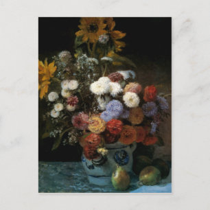 Pierre-Auguste Renoir's Flowers in a Vas (1869) Vykort