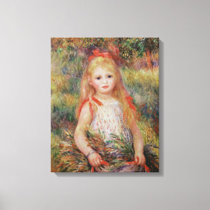 Pierre bärande blommor för en Renoir   liten Canvastryck