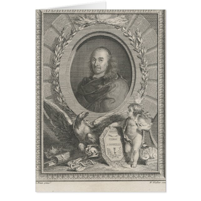 Pierre Corneille franskplaywright Hälsningskort (Framsidan)