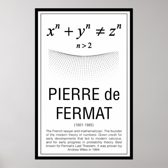 Pierre de Fermat Poster (Framsidan)