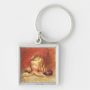 Pierre en Renoir Coco på bord Fyrkantig Silverfärgad Nyckelring