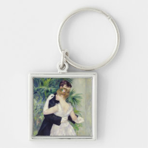 Pierre en Renoir dans i staden Fyrkantig Silverfärgad Nyckelring