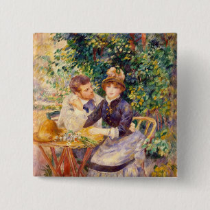 Pierre en Renoir i trädgården Knapp