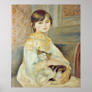 Pierre en Renoir Julie Manet med katten Poster