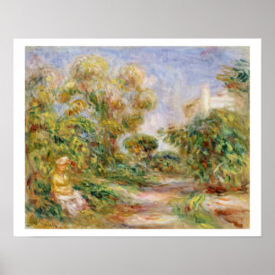 Pierre en Renoir kvinna i en landskap Poster