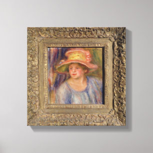 Pierre en Renoir kvinna med en hatt Canvastryck