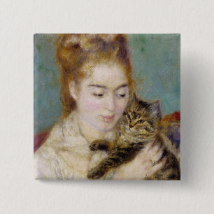 Pierre en Renoir kvinna med en katt Knapp