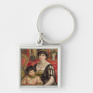 Pierre en Renoir Mme Josse Bernheim-Jeune och Fyrkantig Silverfärgad Nyckelring