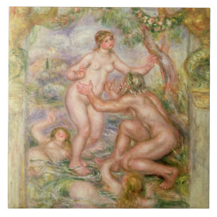 Pierre en Renoir Saone som flödar in i Rhonen Kakelplatta