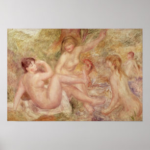 Pierre en Renoir studie för de stora badarna Poster