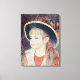 Pierre en Renoir ung flicka i en blåtthatt Canvastryck