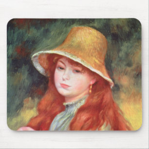 Pierre en Renoir ung flicka i en sugrörhatt Musmatta