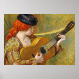 Pierre en spansk kvinna för Renoir barn med en Poster