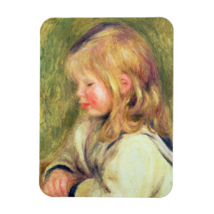 Pierre ett Renoir barn i en vitskjortaläsning Magnet