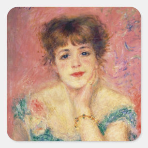 Pierre ett Renoir porträtt av Jeanne Samary Fyrkantigt Klistermärke