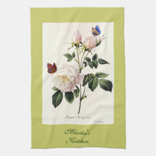 Pierre Joseph Redouté, ro blommor botaniska konstv Kökshandduk
