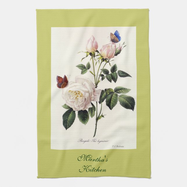Pierre Joseph Redouté, ro blommor botaniska konstv Kökshandduk (Vertikal)