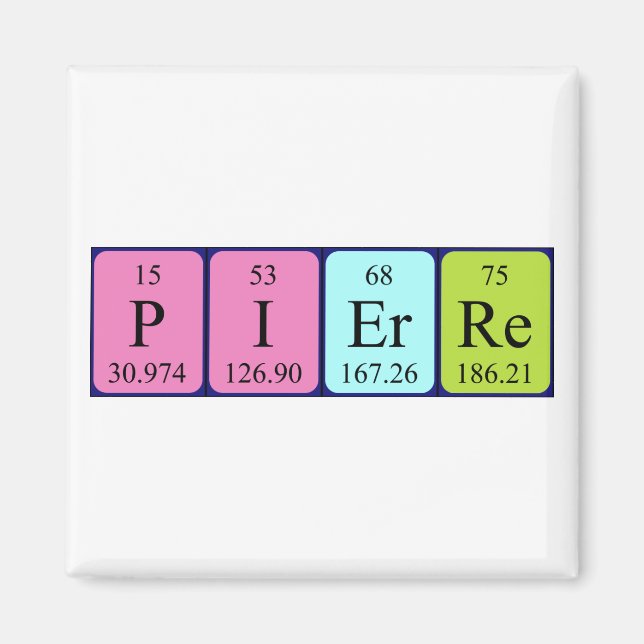 Pierre Periodiska bord namn magnet (Framsidan)