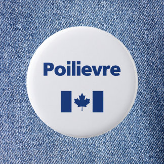Pierre Poilievre Blue Canadian Flagga Färg Knapp