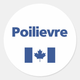 Pierre Poilievre Blue Canadian Flagga Färg Runt Klistermärke