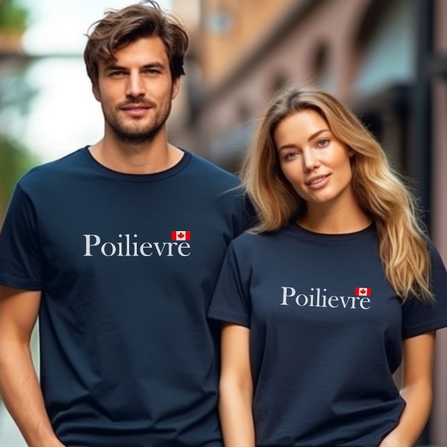 Pierre Poilievre Officiell Canadian Flagga Mörk Fä T Shirt (Skapare uppladdad)