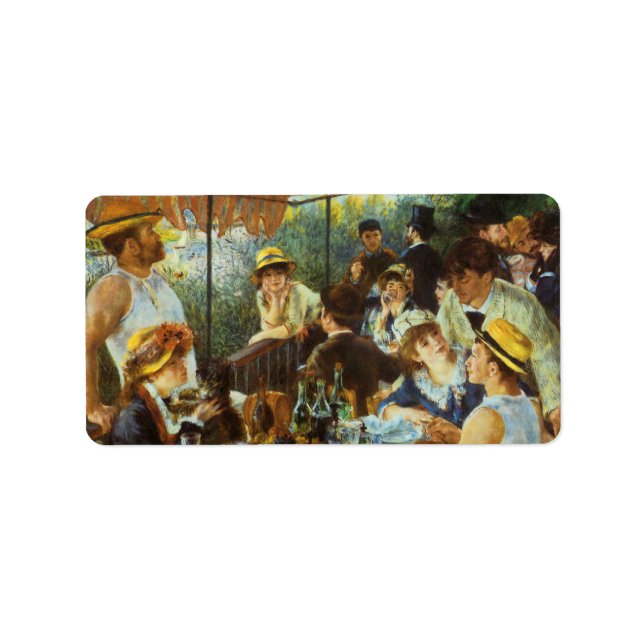 Pierre Renoir citerar "Boating Party" Adressetikett (Framsidan)