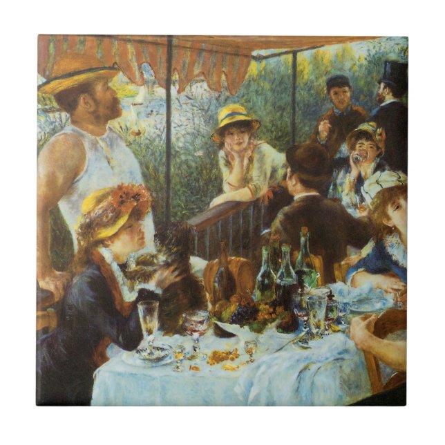 Pierre Renoir citerar "Boating Party" Kakelplatta (Framsidan)