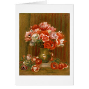 Pierre Renoir en   anemoner Hälsningskort