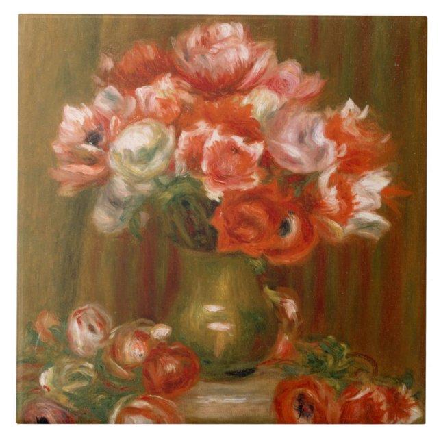Pierre Renoir en | anemoner Kakelplatta (Framsidan)
