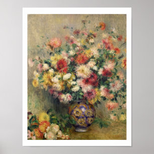 Pierre Renoir en Dahlias Poster