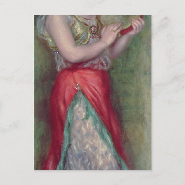 Pierre Renoir | en dansa flicka med tamburinen Vykort (Framsida)