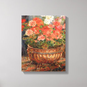 Pierre Renoir en pelargoner i en Canvastryck