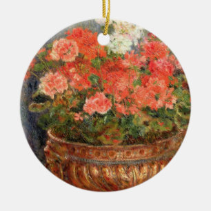 Pierre Renoir en pelargoner i en Julgransprydnad Keramik