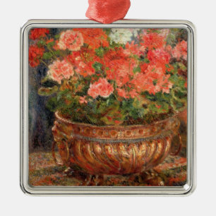 Pierre Renoir en pelargoner i en Julgransprydnad Metall
