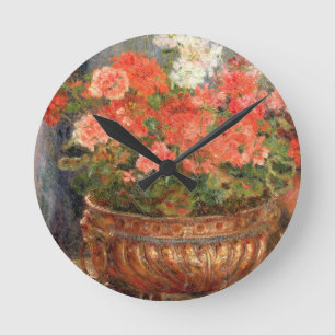 Pierre Renoir en pelargoner i en Rund Klocka